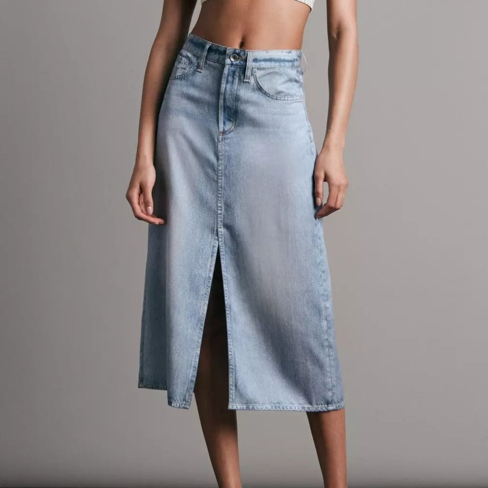 Rag & bone Denim Liquid Miramar Midi Skirt Sz 24